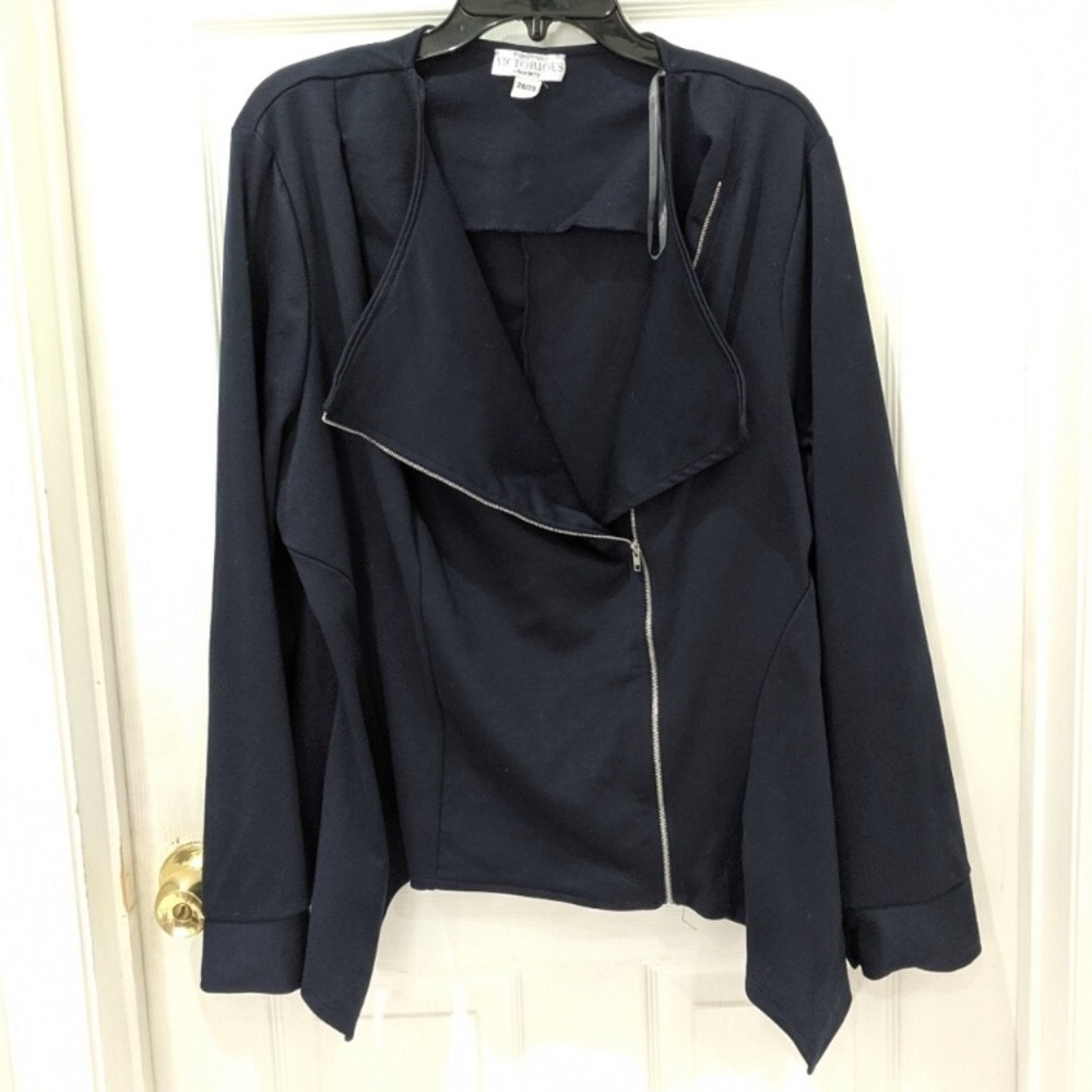 Society+ Navy Blue Moto Blazer - adorable!